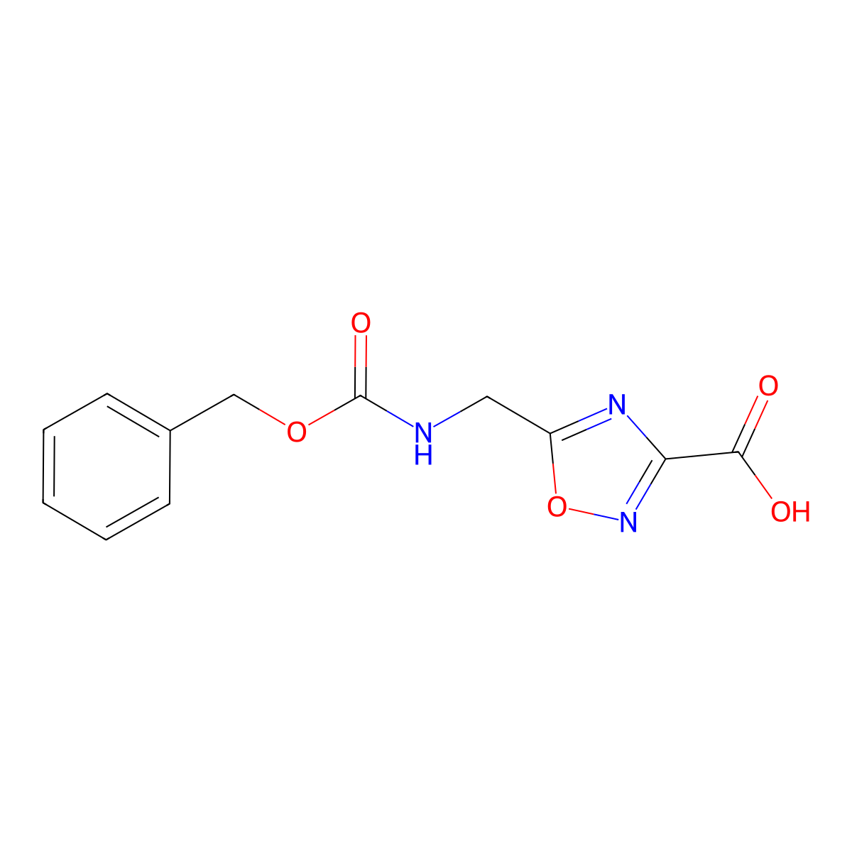 5-({[(Benzyloxy)carbonyl]amino}methyl)-1,2,4-oxadiazole-3-carboxylic acid molecular structure, CAS 2580200-05-9