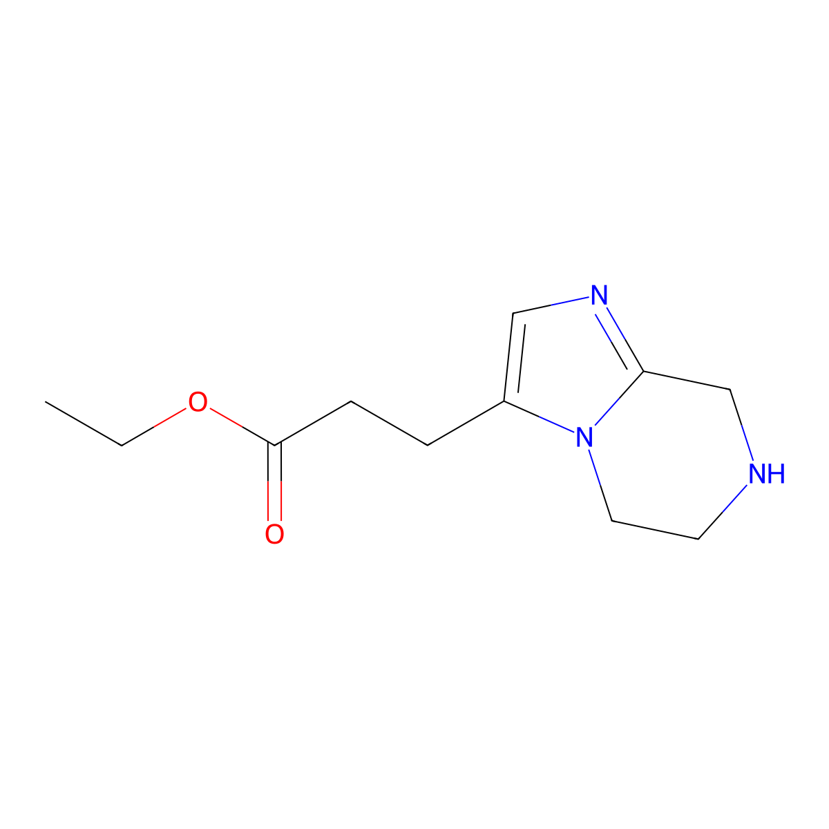 ethyl 3-{5H,6H,7H,8H-imidazo[1,2-a]pyrazin-3-yl}propanoate molecular structure, CAS 2580200-22-0