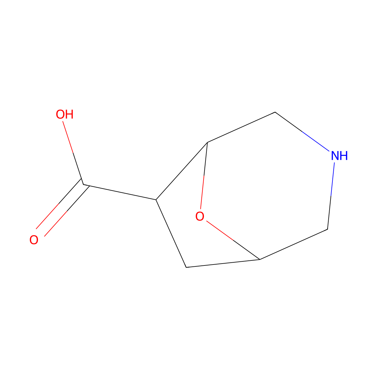 8-Oxa-3-azabicyclo[3.2.1]octane-6-carboxylic acid molecular structure, CAS 2580200-30-0