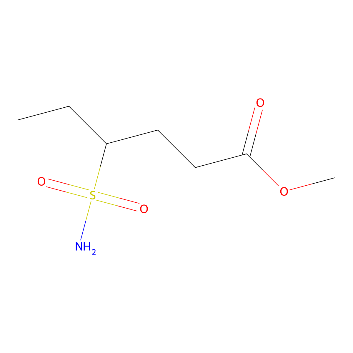 Methyl 4-sulfamoylhexanoate molecular structure, CAS 2580200-48-0