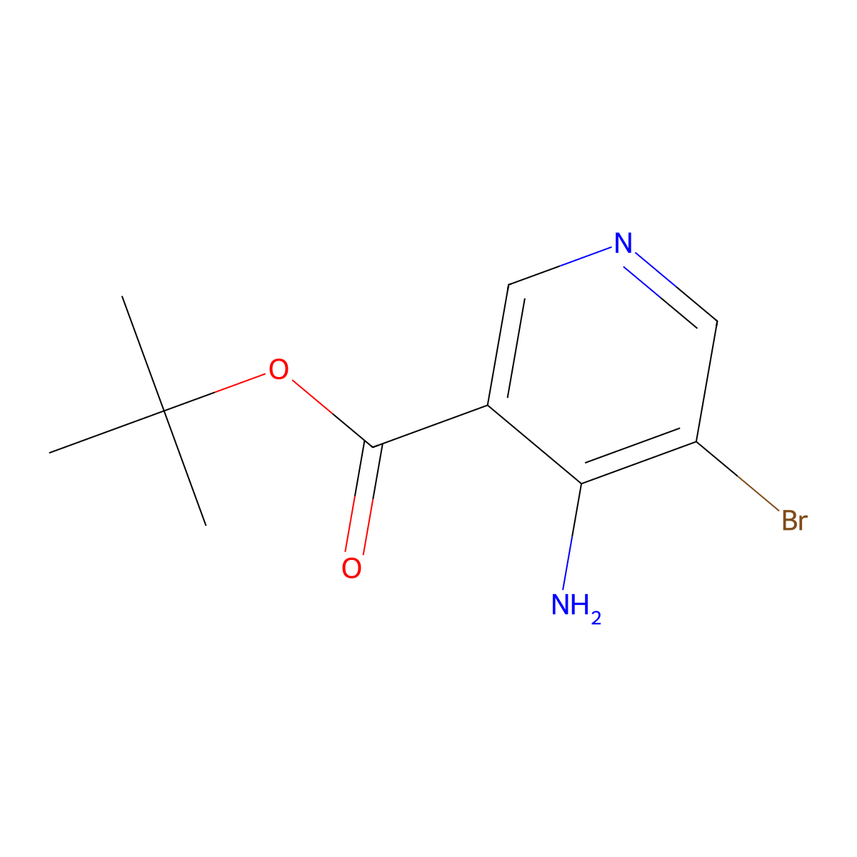 Tert-butyl 4-amino-5-bromopyridine-3-carboxylate molecular structure, CAS 2580200-58-2