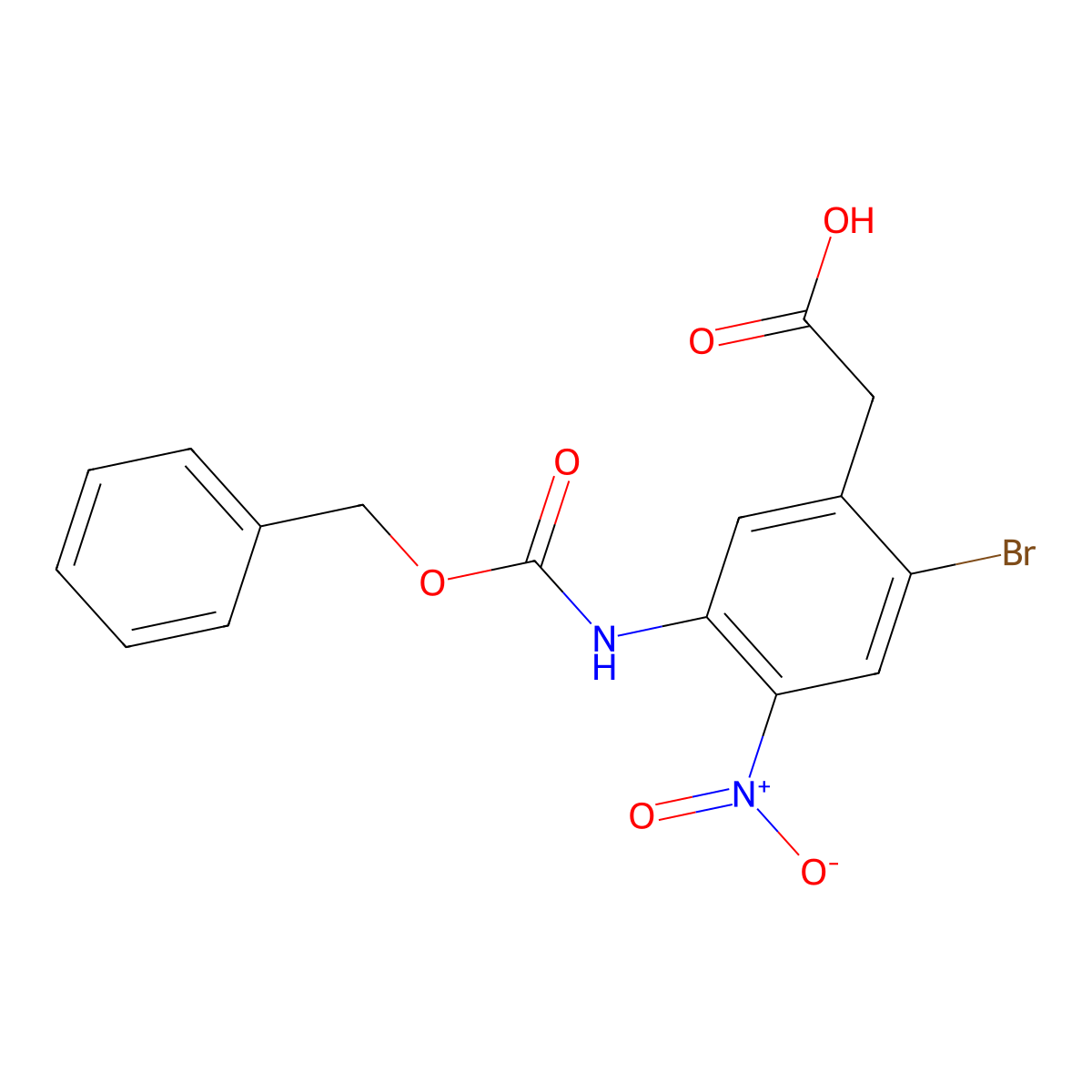2-(5-{[(Benzyloxy)carbonyl]amino}-2-bromo-4-nitrophenyl)acetic acid molecular structure, CAS 2580200-62-8