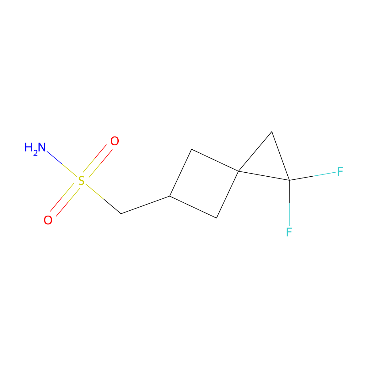 {1,1-Difluorospiro[2.3]hexan-5-yl}methanesulfonamide molecular structure, CAS 2580200-63-9