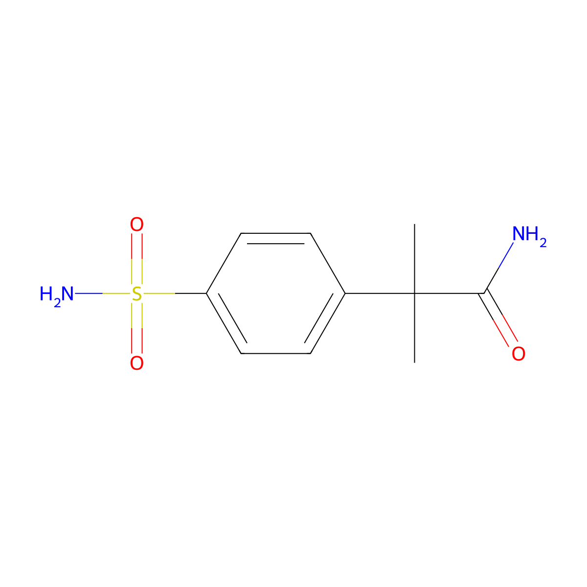 2-Methyl-2-(4-sulfamoylphenyl)propanamide molecular structure, CAS 2580200-66-2