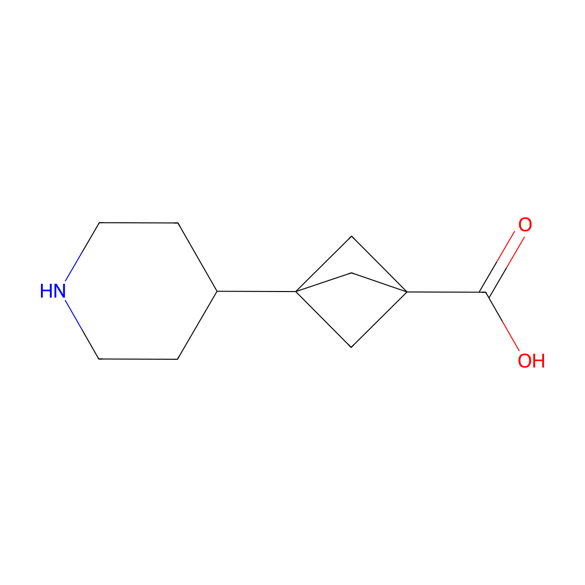 3-(Piperidin-4-yl)bicyclo[1.1.1]pentane-1-carboxylic acid molecular structure, CAS 2580200-69-5