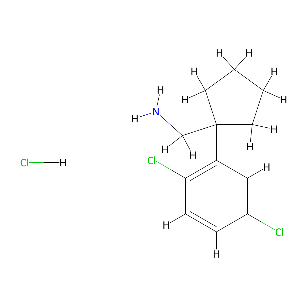 1-[1-(2,5-Dichlorophenyl)cyclopentyl]methanaminehydrochloride molecular structure, CAS 2580200-76-4