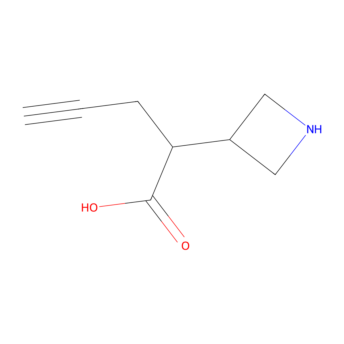 2-(Azetidin-3-yl)pent-4-ynoic acid molecular structure, CAS 2580200-78-6