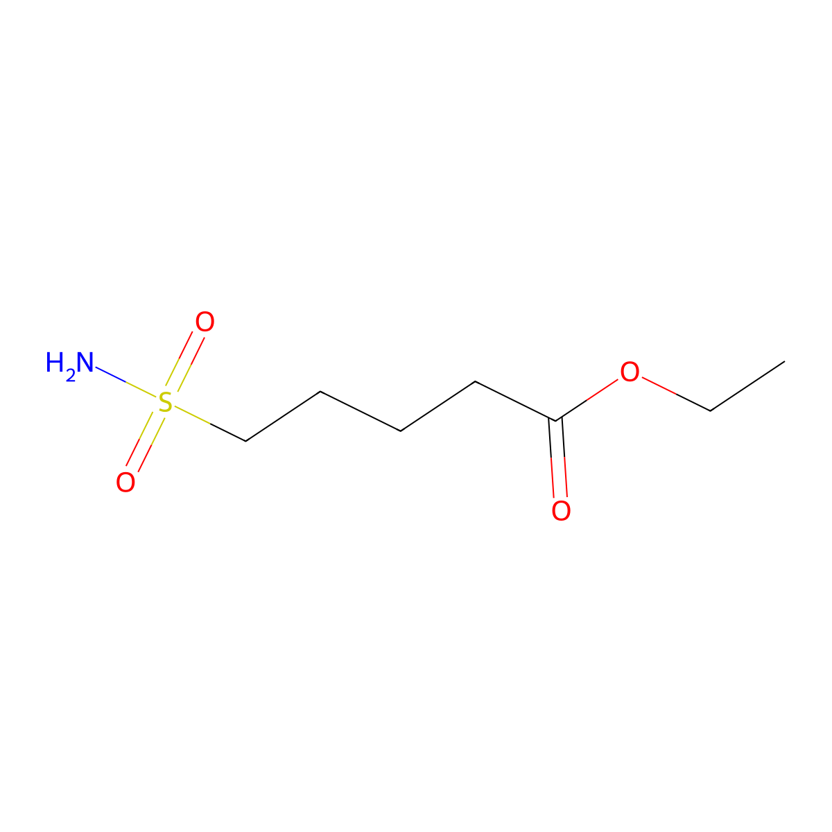 Ethyl 5-sulfamoylpentanoate molecular structure, CAS 2580200-90-2