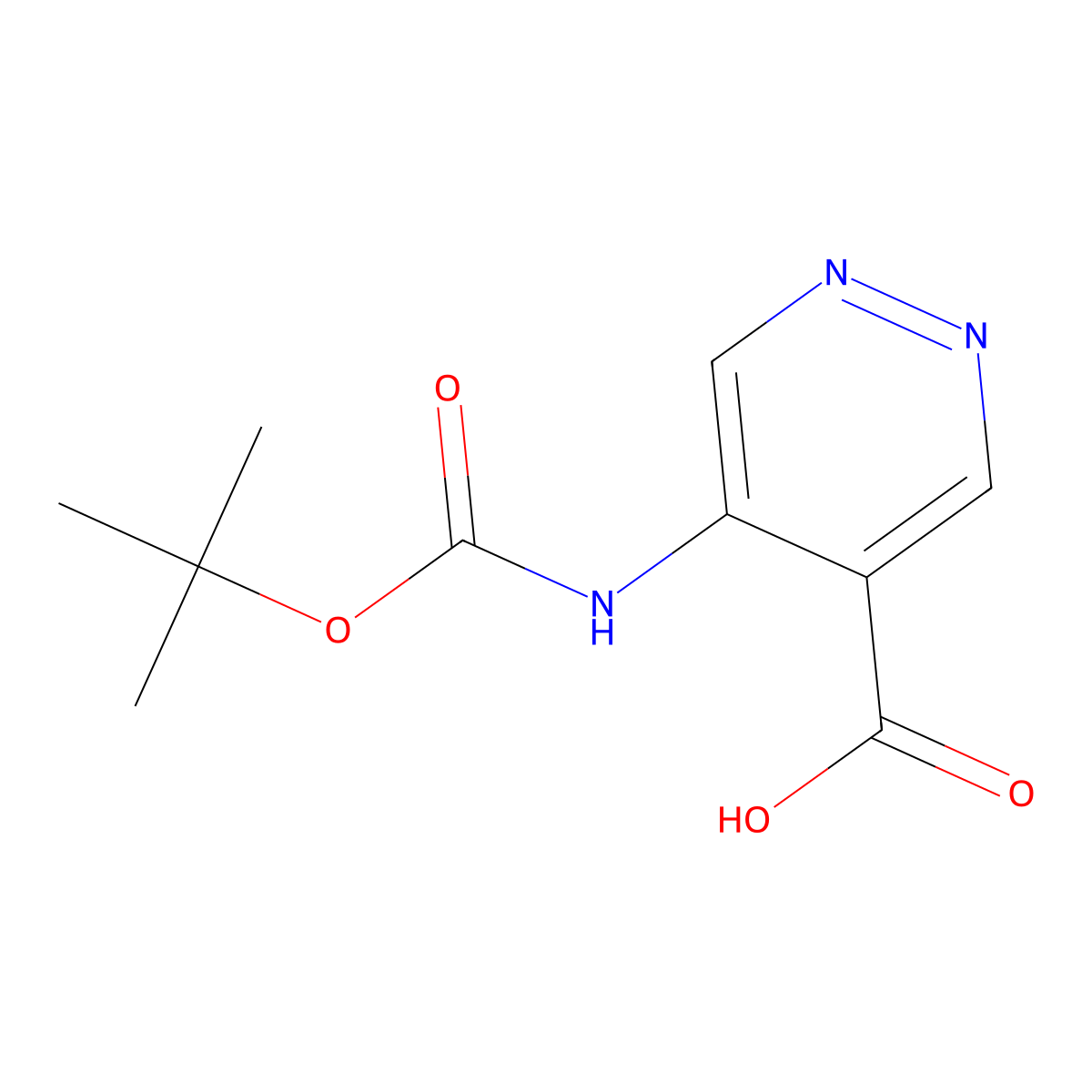 5-{[(Tert-butoxy)carbonyl]amino}pyridazine-4-carboxylic acid molecular structure, CAS 2580201-05-2