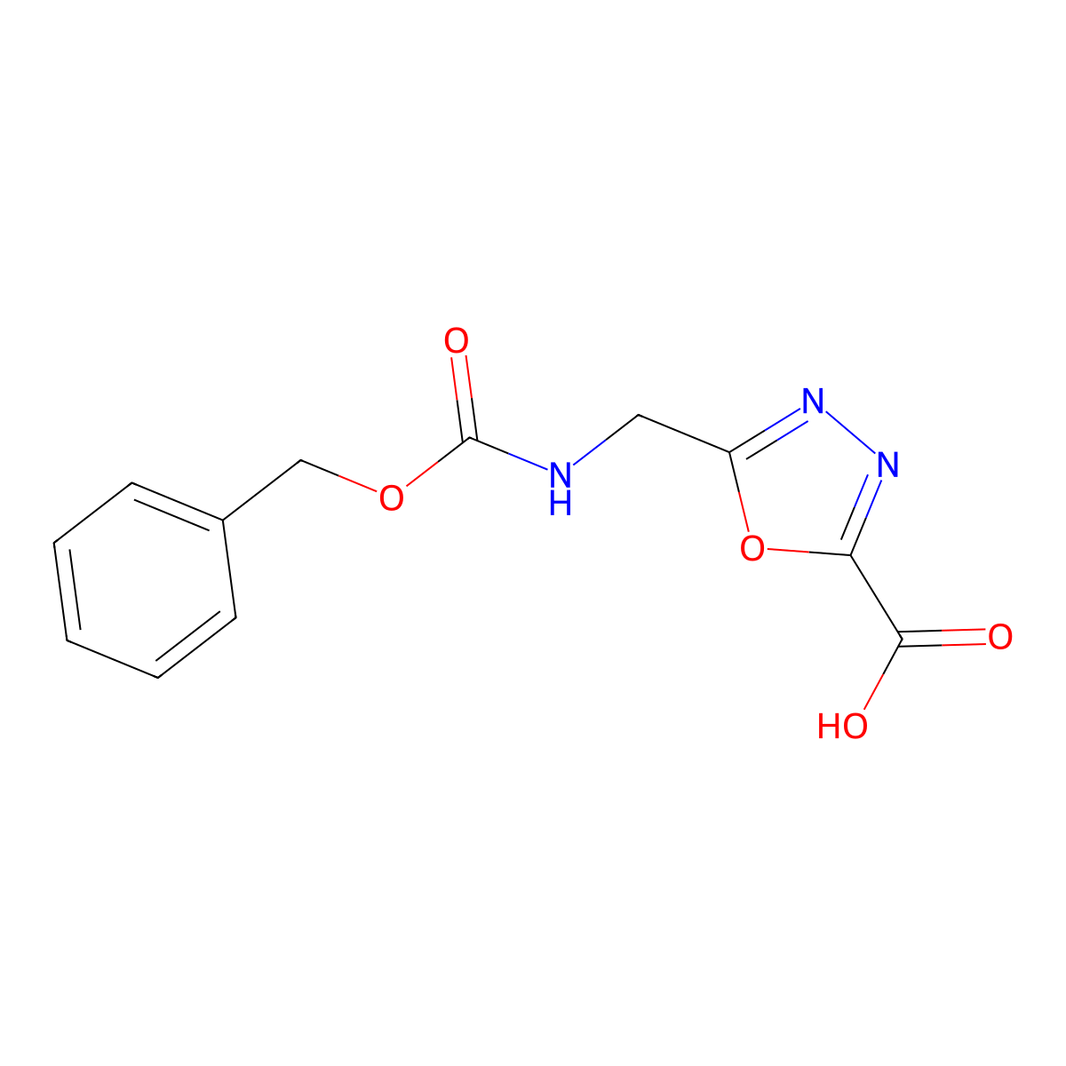 5-({[(Benzyloxy)carbonyl]amino}methyl)-1,3,4-oxadiazole-2-carboxylic acid molecular structure, CAS 2580201-07-4