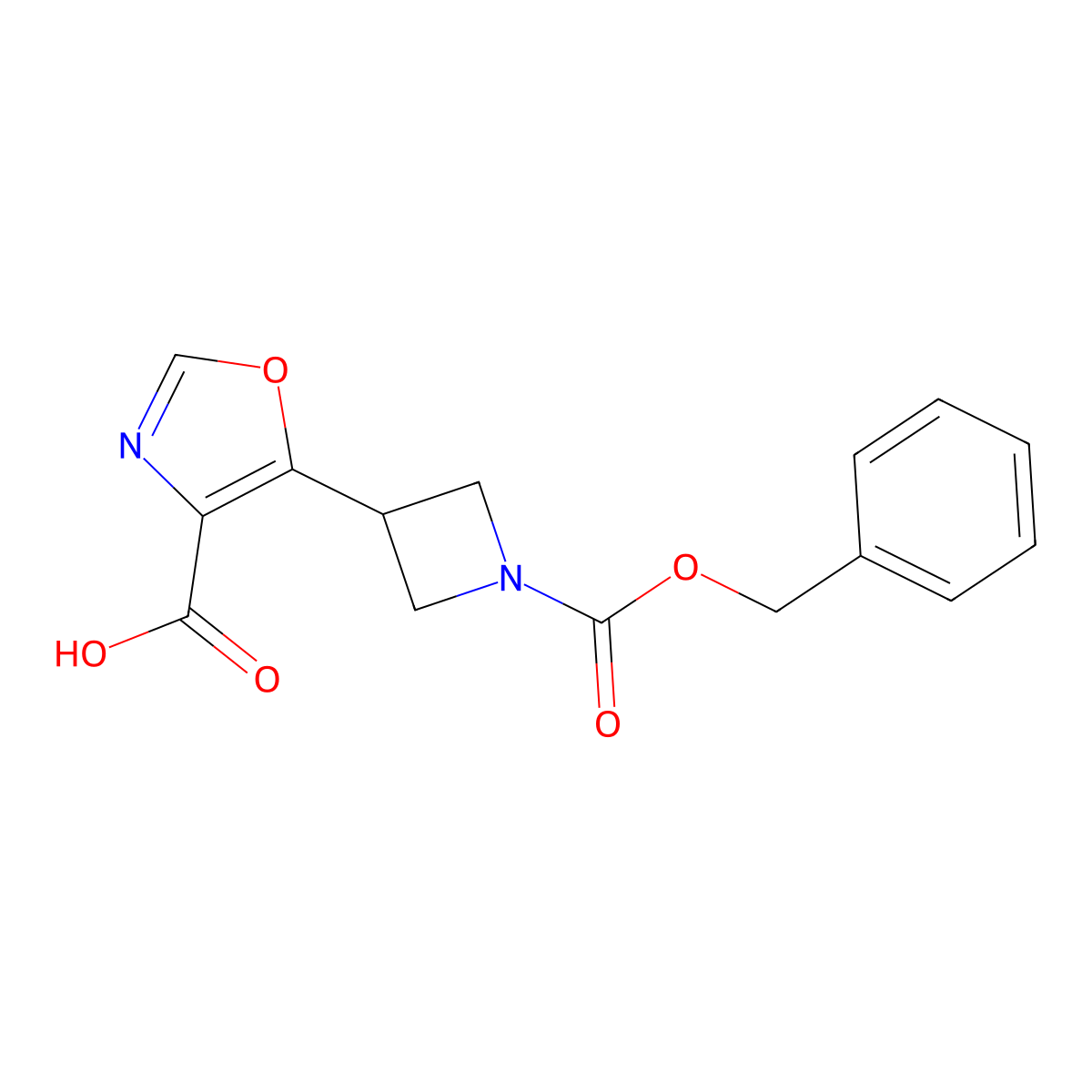 5-{1-[(Benzyloxy)carbonyl]azetidin-3-yl}-1,3-oxazole-4-carboxylic acid molecular structure, CAS 2580201-09-6
