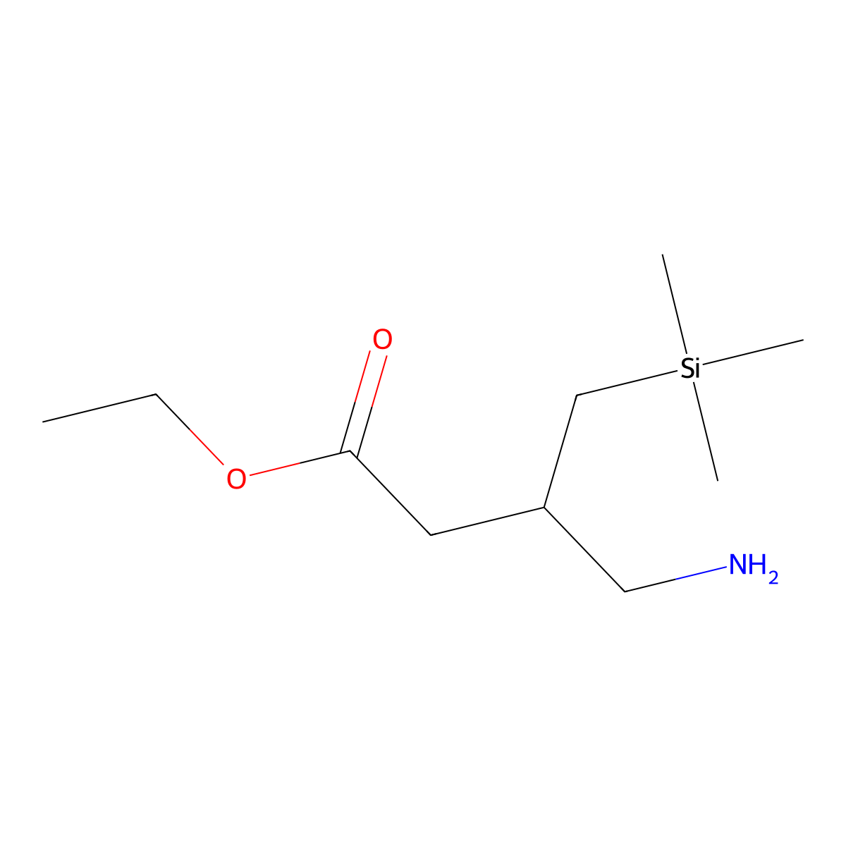 Ethyl 4-amino-3-[(trimethylsilyl)methyl]butanoate molecular structure, CAS 2580201-15-4