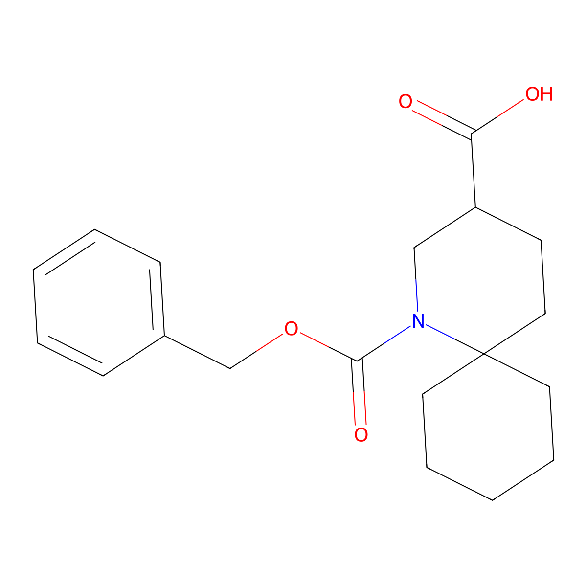 1-[(Benzyloxy)carbonyl]-1-azaspiro[5.5]undecane-3-carboxylic acid molecular structure, CAS 2580201-30-3