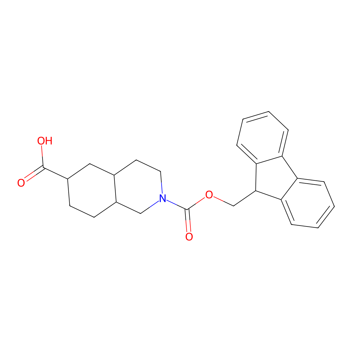 2-{[(9H-fluoren-9-yl)methoxy]carbonyl}-decahydroisoquinoline-6-carboxylic acid molecular structure, CAS 2580201-34-7