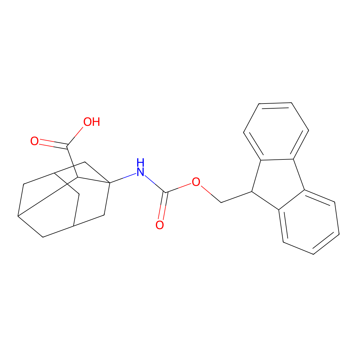 1-({[(9H-fluoren-9-yl)methoxy]carbonyl}amino)adamantane-2-carboxylic acid molecular structure, CAS 2580201-35-8