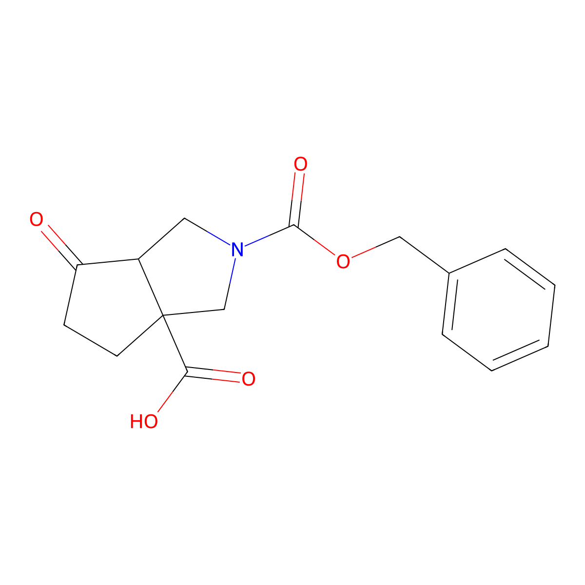 2-[(Benzyloxy)carbonyl]-6-oxo-octahydrocyclopenta[c]pyrrole-3a-carboxylic acid molecular structure, CAS 2580201-36-9