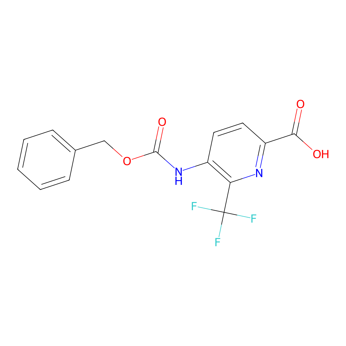 5-(((Benzyloxy)carbonyl)amino)-6-(trifluoromethyl)picolinic acid molecular structure, CAS 2580201-41-6