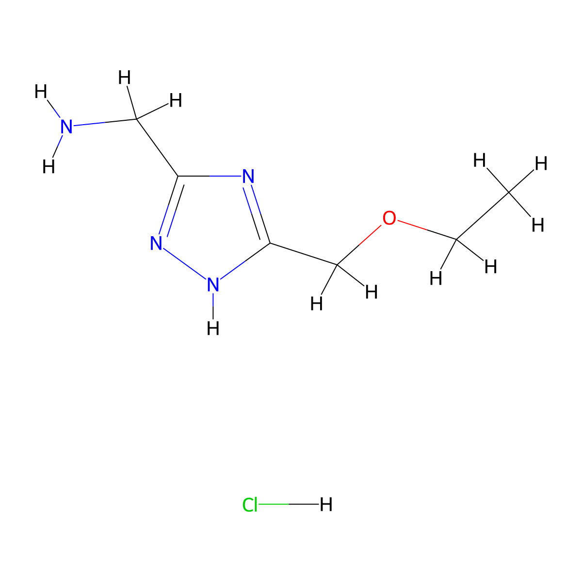 1-[5-(ethoxymethyl)-4H-1,2,4-triazol-3-yl]methanaminehydrochloride molecular structure, CAS 2580201-62-1