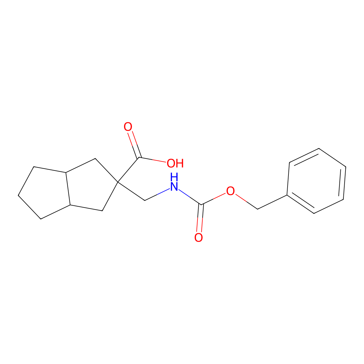 2-({[(Benzyloxy)carbonyl]amino}methyl)-octahydropentalene-2-carboxylic acid molecular structure, CAS 2580201-71-2