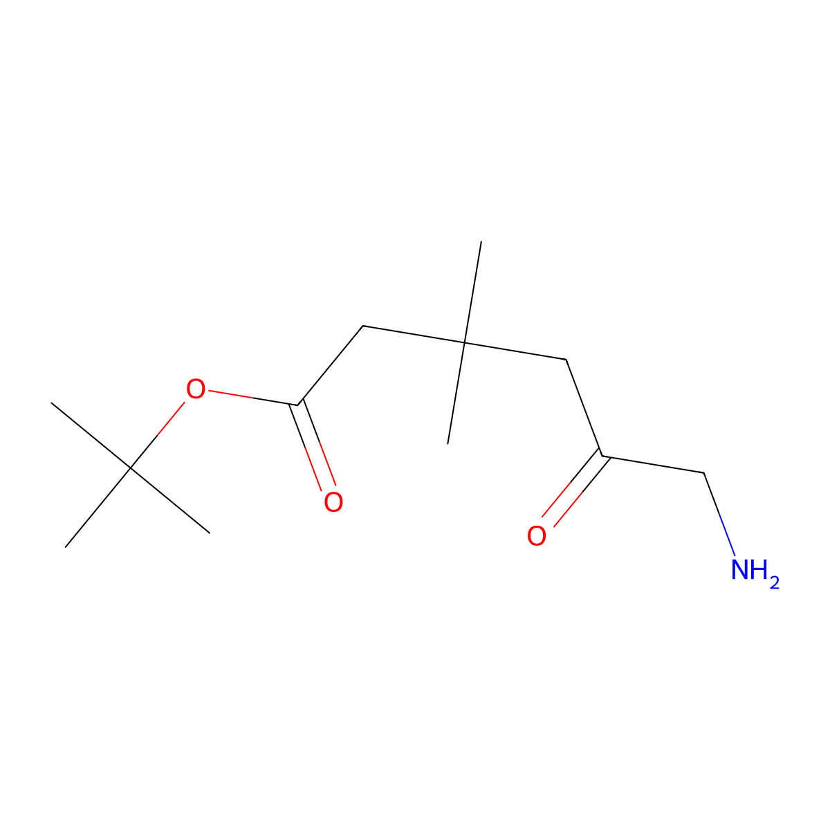 Tert-butyl 6-amino-3,3-dimethyl-5-oxohexanoate molecular structure, CAS 2580201-72-3