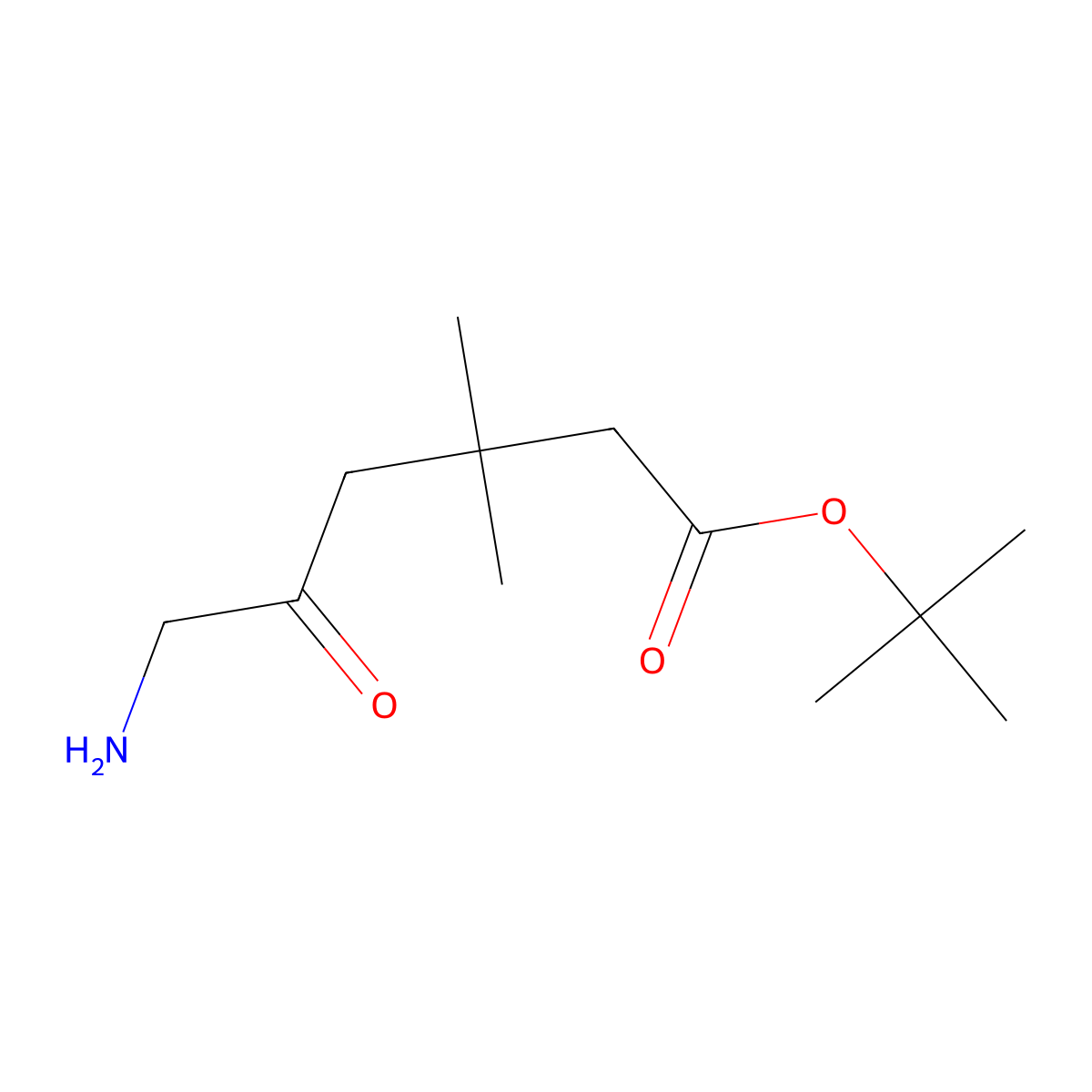 Tert-butyl 6-amino-3,3-dimethyl-5-oxohexanoate molecular structure, CAS 2580201-72-3