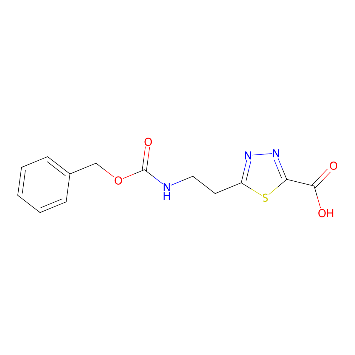 5-(2-{[(Benzyloxy)carbonyl]amino}ethyl)-1,3,4-thiadiazole-2-carboxylic acid molecular structure, CAS 2580201-97-2
