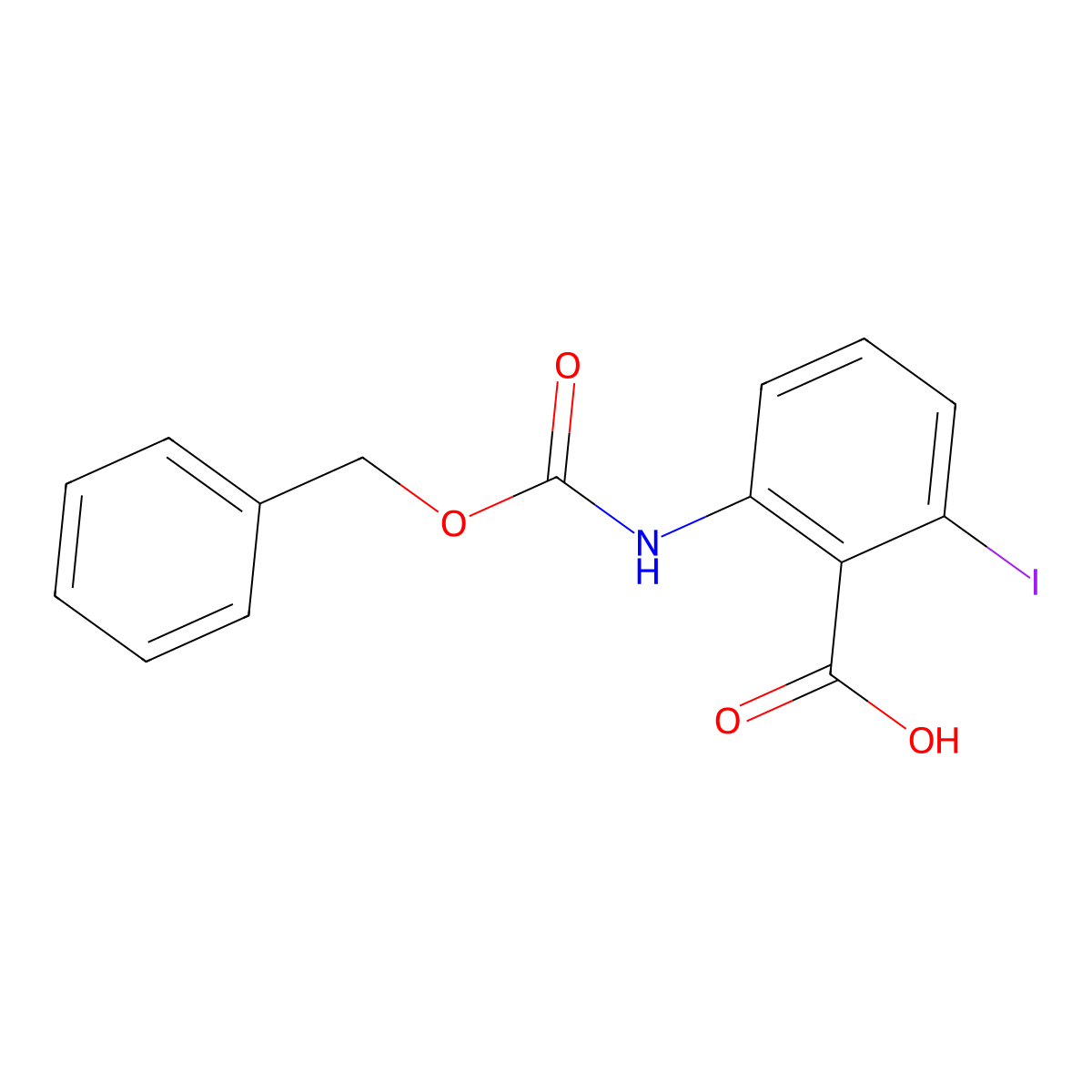 2-{[(Benzyloxy)carbonyl]amino}-6-iodobenzoic acid molecular structure, CAS 2580202-00-0
