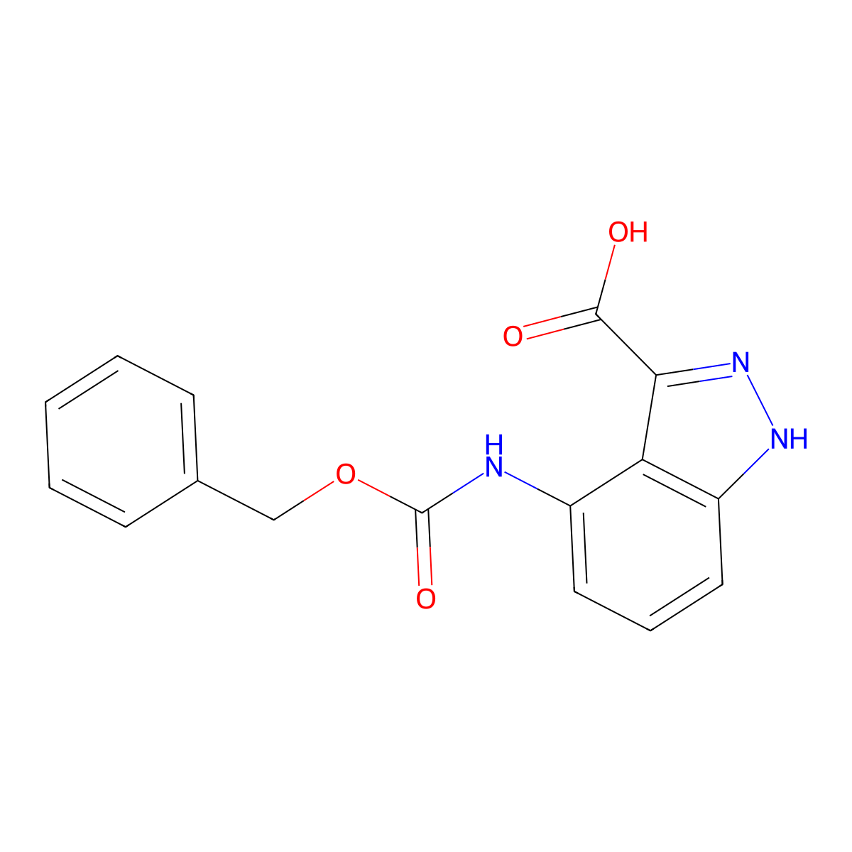 4-{[(benzyloxy)carbonyl]amino}-1H-indazole-3-carboxylic acid molecular structure, CAS 2580202-04-4
