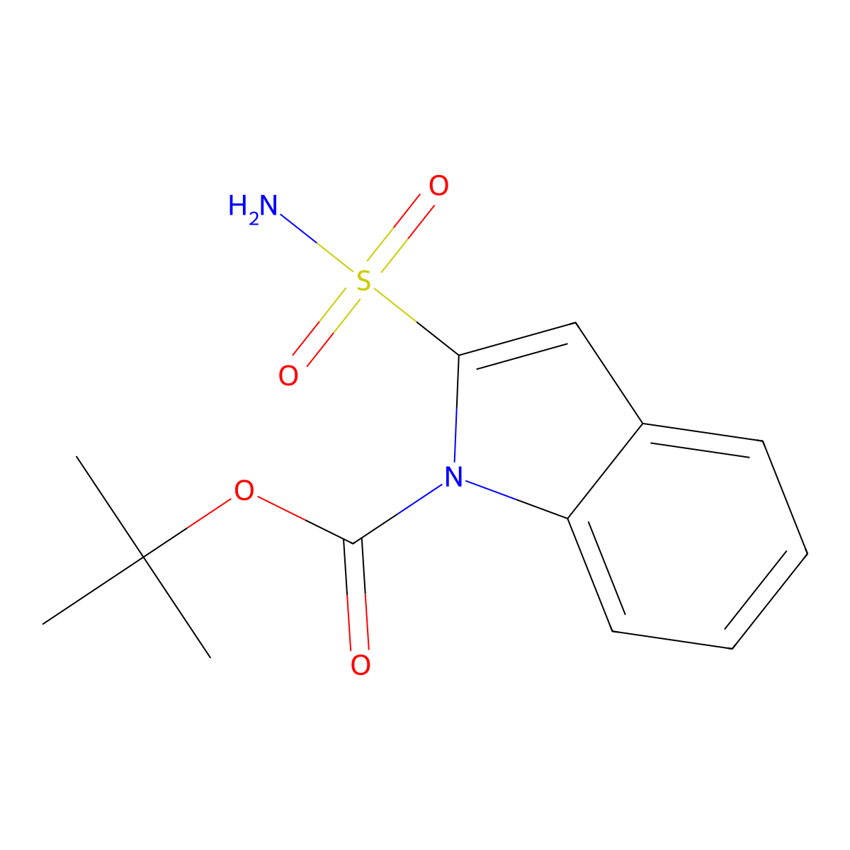 tert-butyl 2-sulfamoyl-1H-indole-1-carboxylate molecular structure, CAS 2580202-07-7
