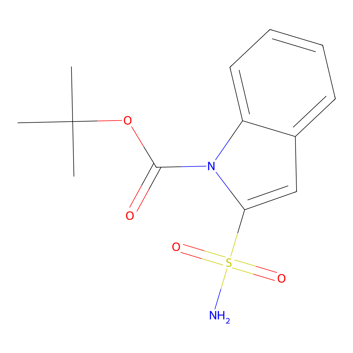 tert-butyl 2-sulfamoyl-1H-indole-1-carboxylate molecular structure, CAS 2580202-07-7