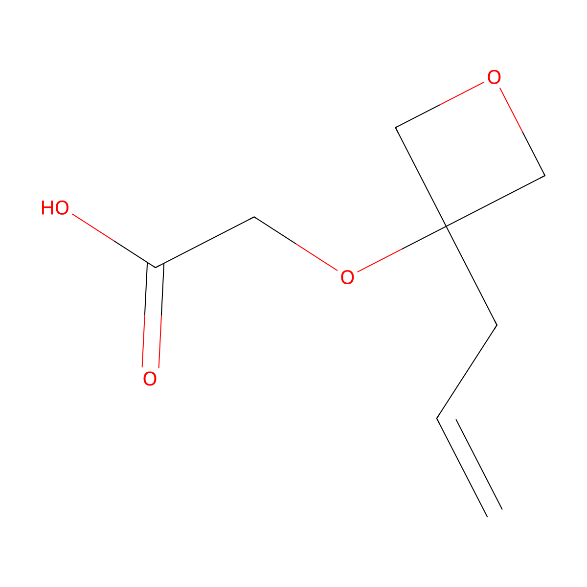 2-{[3-(Prop-2-en-1-yl)oxetan-3-yl]oxy}acetic acid molecular structure, CAS 2580202-13-5