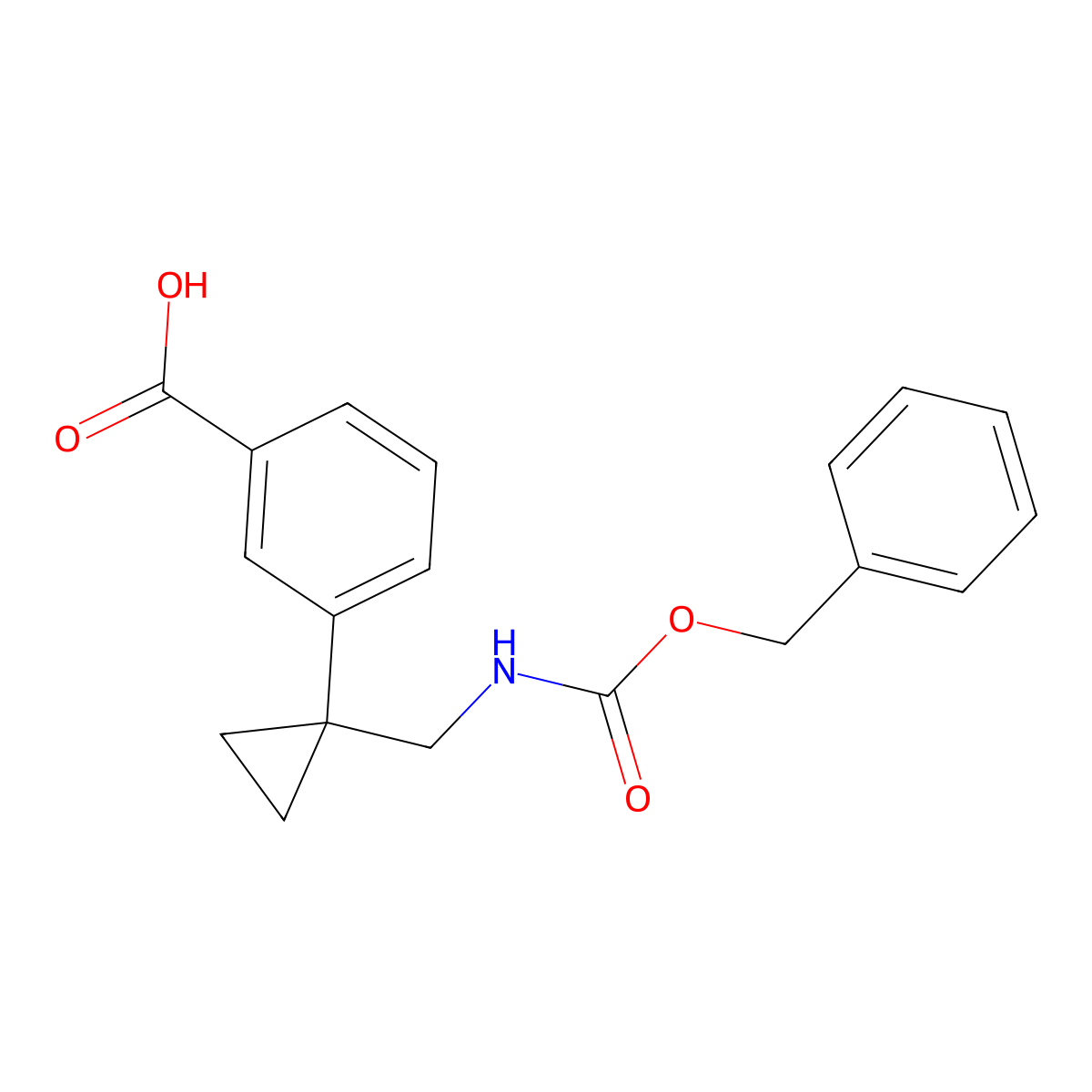 3-[1-({[(Benzyloxy)carbonyl]amino}methyl)cyclopropyl]benzoic acid molecular structure, CAS 2580202-16-8