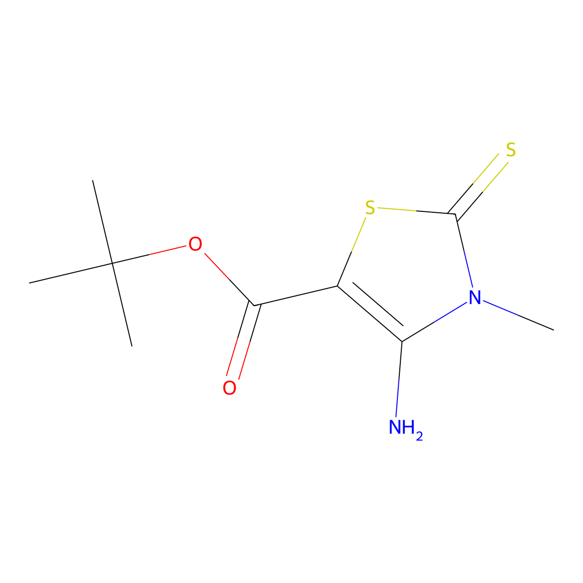 Tert-butyl 4-amino-3-methyl-2-sulfanylidene-2,3-dihydro-1,3-thiazole-5-carboxylate molecular structure, CAS 2580202-22-6