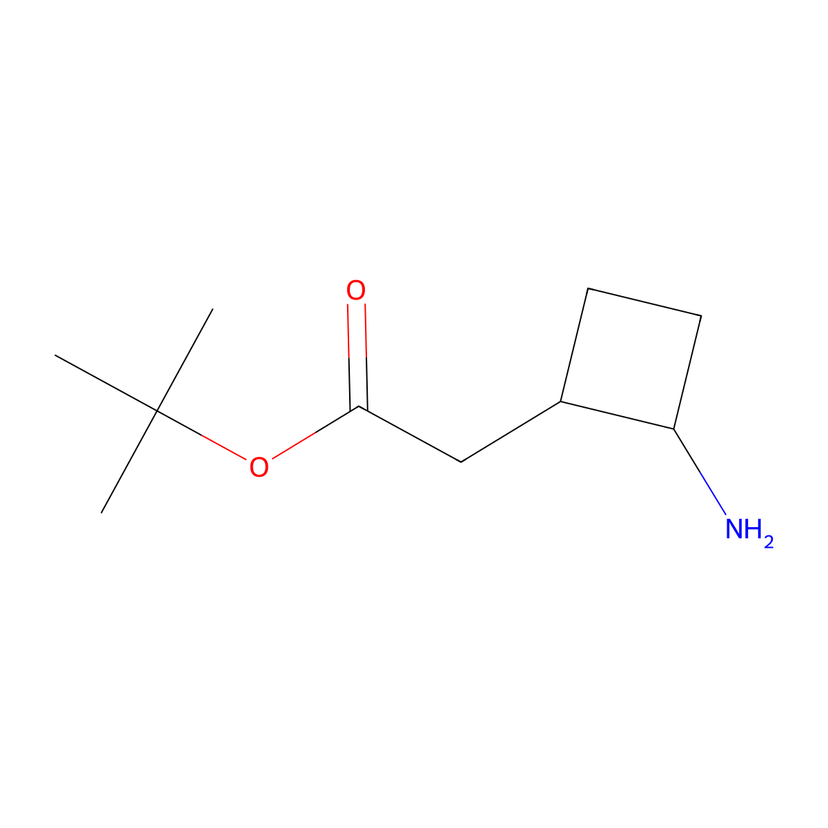 Tert-butyl 2-(2-aminocyclobutyl)acetate molecular structure, CAS 2580202-23-7