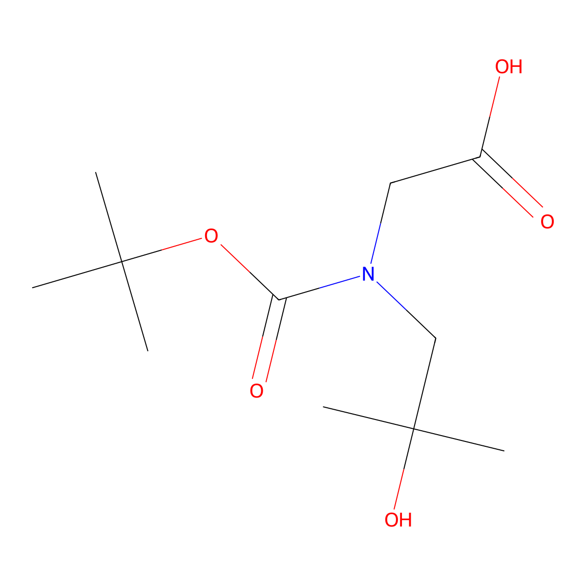 2-(((Tert-butoxy)carbonyl)(2-hydroxy-2-methylpropyl)amino)acetic acid molecular structure, CAS 2580202-28-2