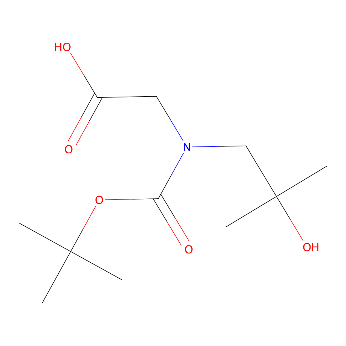 2-(((Tert-butoxy)carbonyl)(2-hydroxy-2-methylpropyl)amino)acetic acid molecular structure, CAS 2580202-28-2