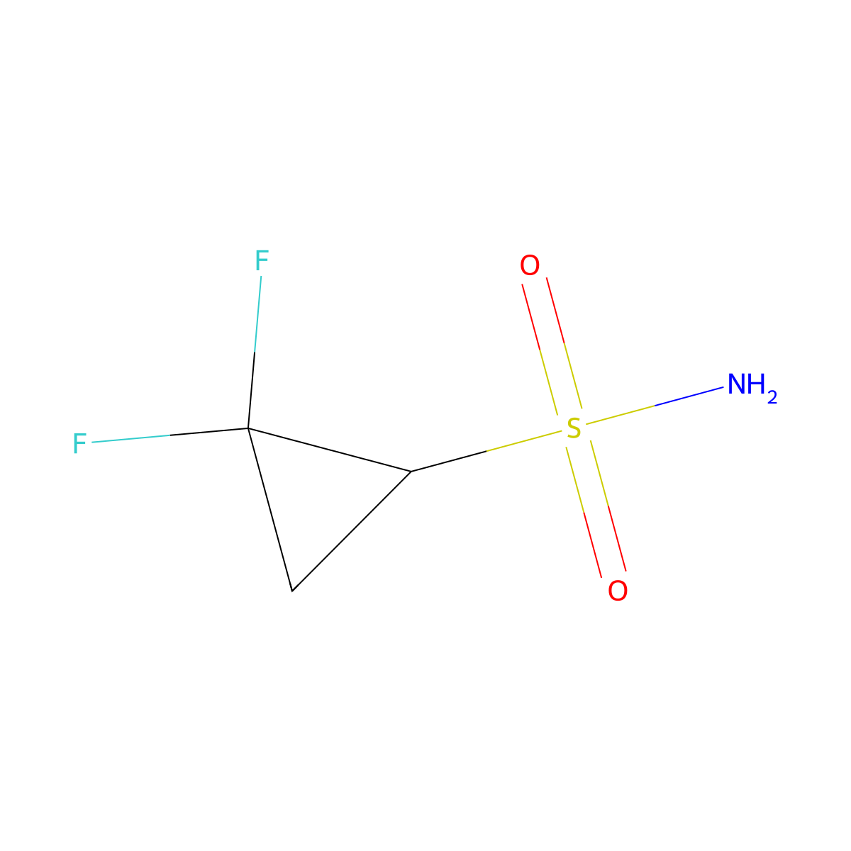 2,2-Difluorocyclopropane-1-sulfonamide molecular structure, CAS 2580202-29-3