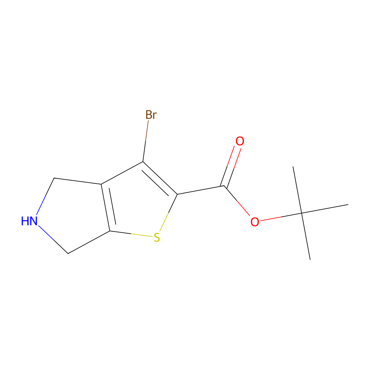 tert-butyl 3-bromo-4H,5H,6H-thieno[2,3-c]pyrrole-2-carboxylate molecular structure, CAS 2580202-33-9