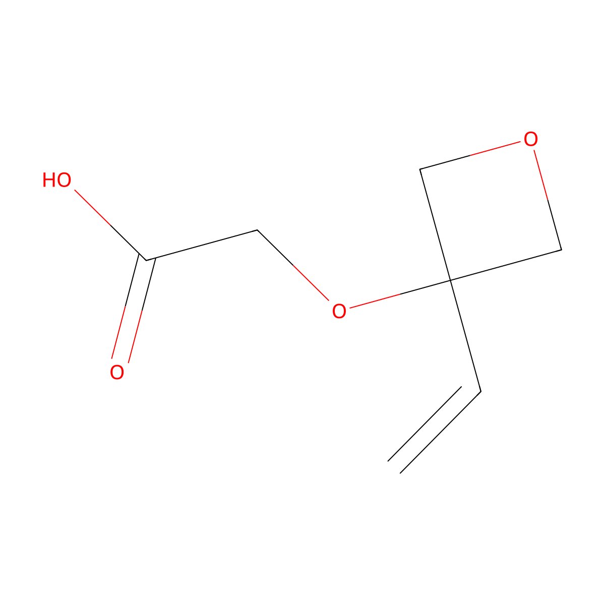 2-[(3-Ethenyloxetan-3-yl)oxy]acetic acid molecular structure, CAS 2580202-35-1