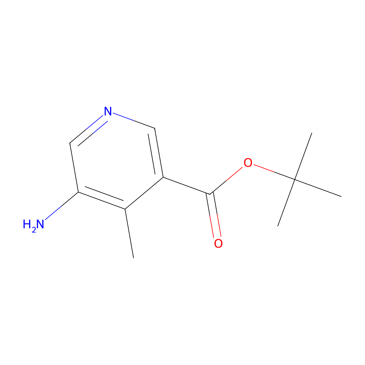 Tert-butyl 5-amino-4-methylpyridine-3-carboxylate molecular structure, CAS 2580202-42-0