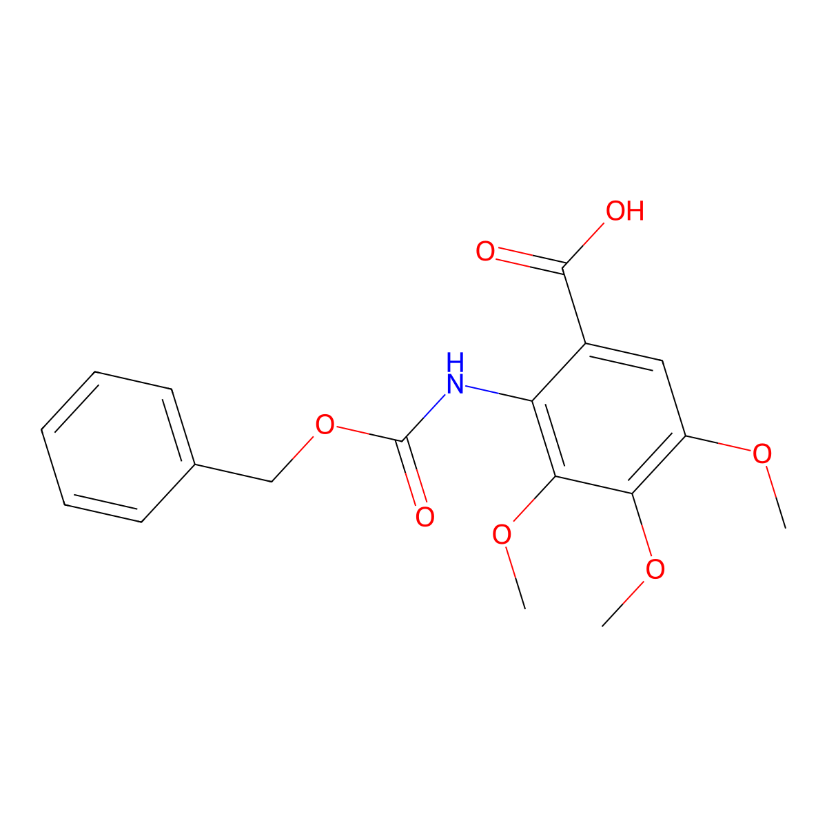 2-{[(Benzyloxy)carbonyl]amino}-3,4,5-trimethoxybenzoic acid molecular structure, CAS 2580202-54-4