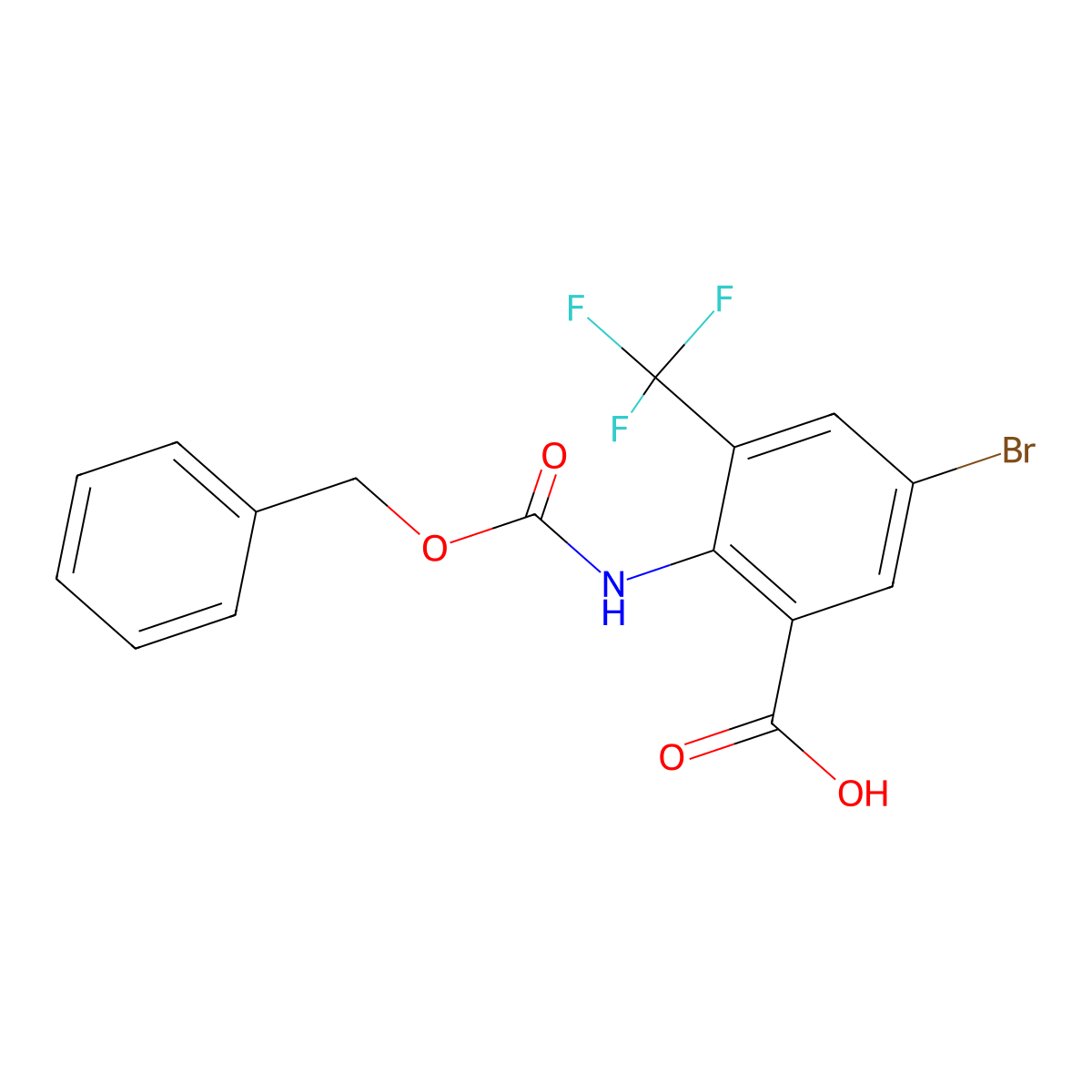 2-{[(Benzyloxy)carbonyl]amino}-5-bromo-3-(trifluoromethyl)benzoic acid molecular structure, CAS 2580202-71-5
