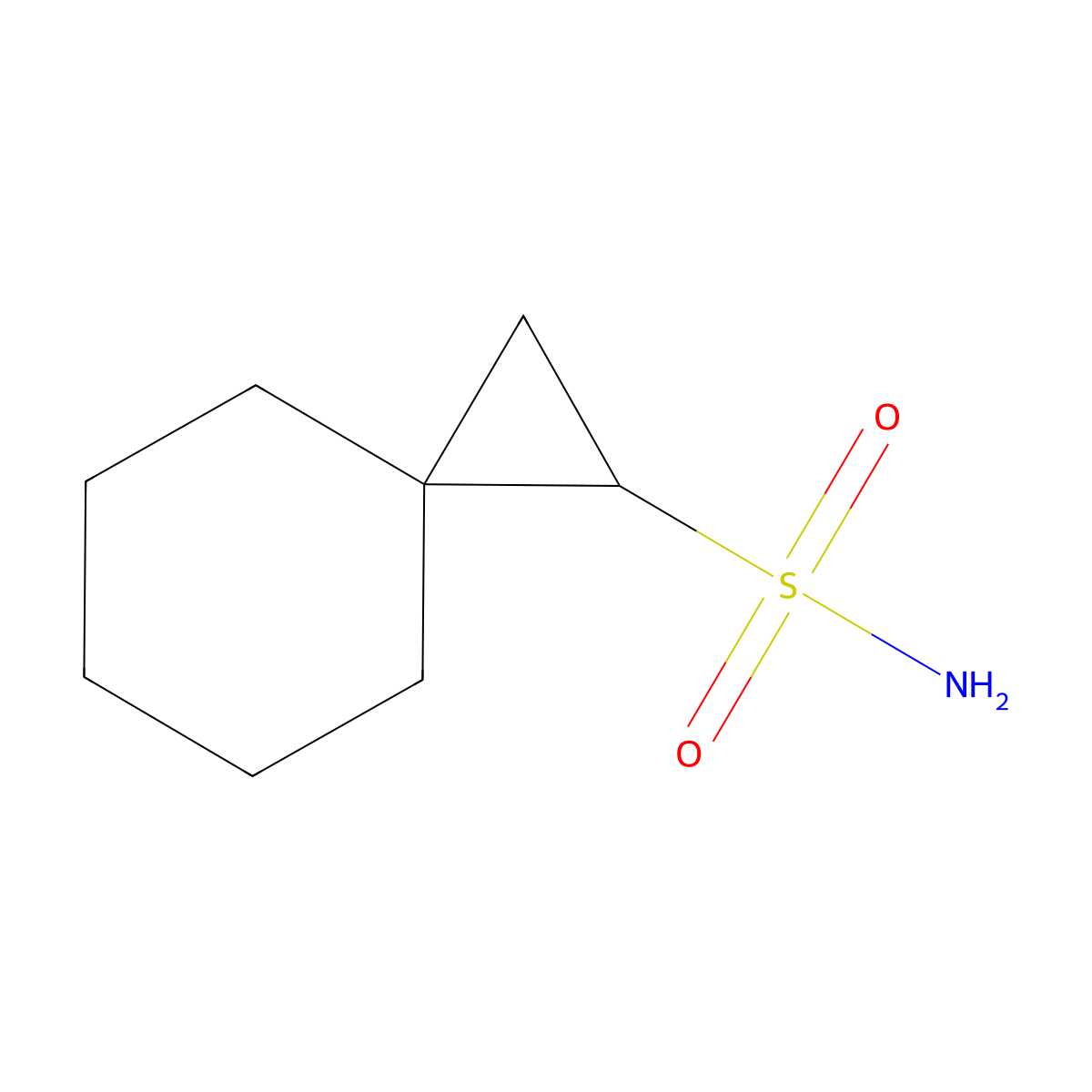 Spiro[2.5]octane-1-sulfonamide molecular structure, CAS 2580202-77-1