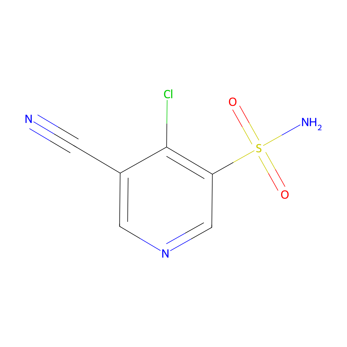 4-Chloro-5-cyanopyridine-3-sulfonamide molecular structure, CAS 2580202-80-6