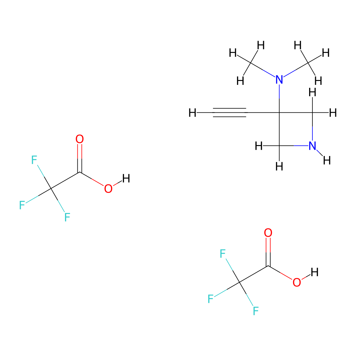 3-ethynyl-N,N-dimethylazetidin-3-amine; bis(trifluoroacetic acid) molecular structure, CAS 2580202-86-2