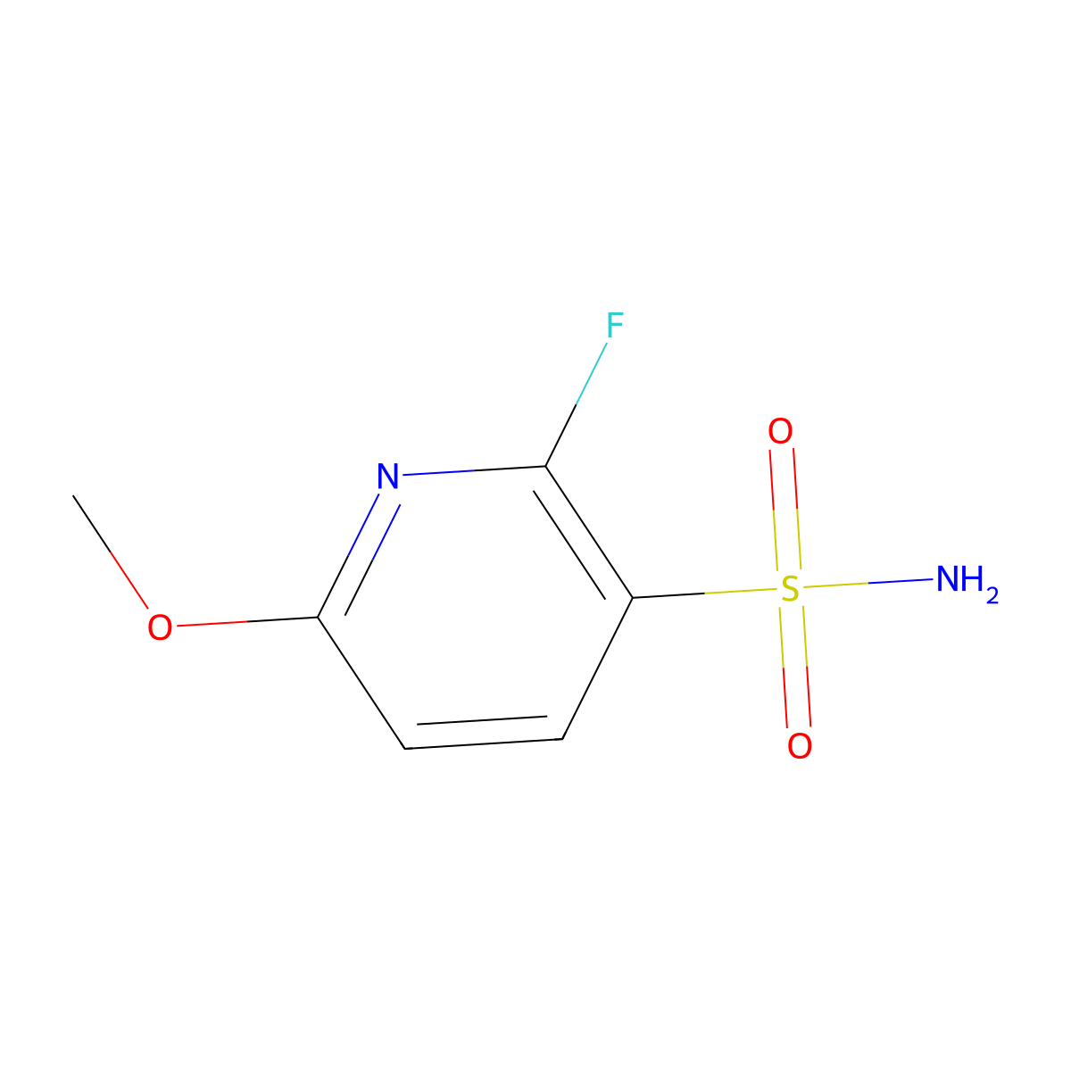 2-Fluoro-6-methoxypyridine-3-sulfonamide molecular structure, CAS 2580202-97-5