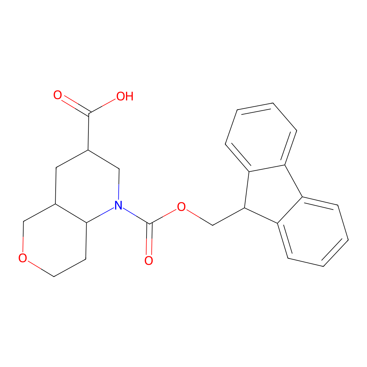 1-{[(9H-fluoren-9-yl)methoxy]carbonyl}-octahydro-1H-pyrano[4,3-b]pyridine-3-carboxylic acid molecular structure, CAS 2580203-04-7
