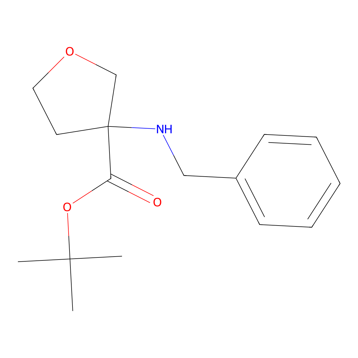 Tert-butyl 3-(benzylamino)oxolane-3-carboxylate molecular structure, CAS 2580203-07-0