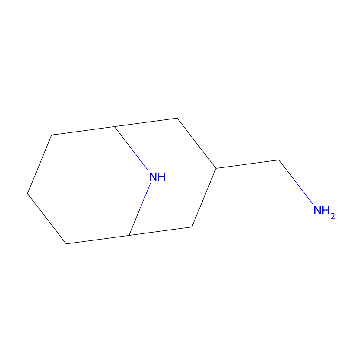 1-{9-Azabicyclo[3.3.1]nonan-3-yl}methanamine molecular structure, CAS 2580203-10-5