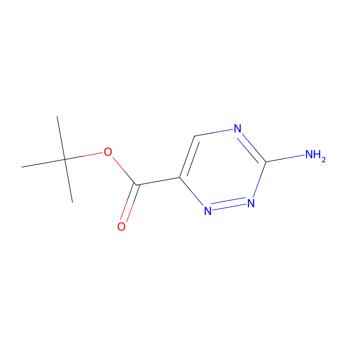 Tert-butyl 3-amino-1,2,4-triazine-6-carboxylate molecular structure, CAS 2580203-14-9